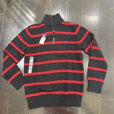 NEW Polo Ralph Lauren Boys Cable-Knit Cotton Quarter-Zip Sweater Size L 14-16