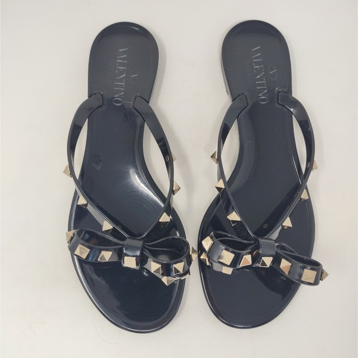 Valentino Garavani 38 rubber jelly bow sandals black Valentino Garavani 38 rubber jelly bow sandals black