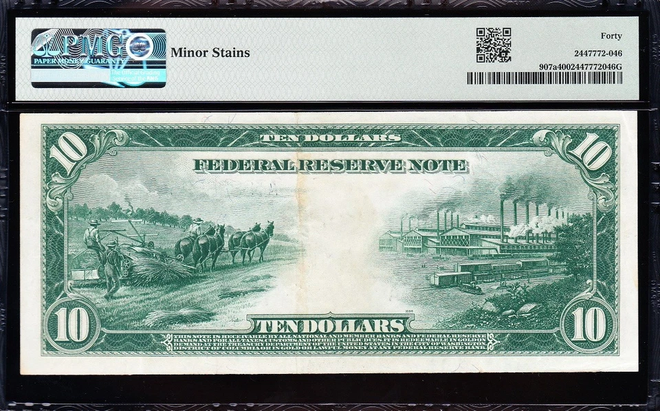 AWESOME Crisp HIGH GRADE 1914 $10 BOSTON FRN Note! PMG 40! FREE SHIP! 26595A - Image 3 of 3