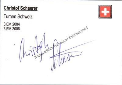 Original Autogramm Christof Schärer Turnen /// Autograph signiert signed signee 