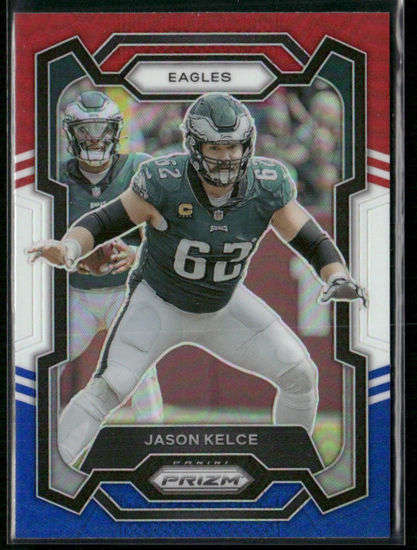 2023 Panini Prizm #245 Jason Kelce Red White and Blue