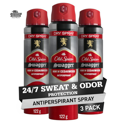 Old Spice Swagger Dry Spray Antiperspirant Men 4.3oz 3 Pack