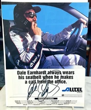 DALE EARNHARDT SR. AUTOGRAPHED 8x11 PUB PAGE - 1997 ALLTEL MOBILE PHONE AD
