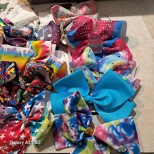 Giant Lot of 26 JoJo Siwa Hair Bows Colorful Glitter Bow Collection j4 