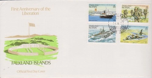 GB Falkland Is 1983 Liberation Anniversary SG 454/7 FDC SHIPS MILITARY AIRCRAFT