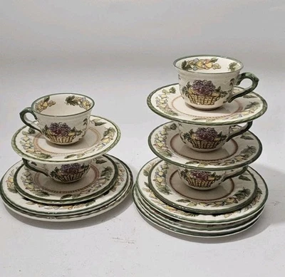 5 Hochwertige Gedecke Zeller Fayencerie Kaffeeservice Fayence Vintage Porzellan  - Bild 1 von 4