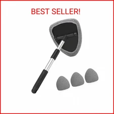 Windshield Cleaning Tool, Car Window Cleaner with Extendable Long Handle and 4 W