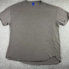 Kit Ace Shirt Mens Extra Large Gray Solid Basic Tee Short Sleeve Crew Neck Adult
