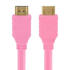 1.5FT Pink HDMI Cable 28AWG High-Speed Male Cord 4K HDTV PS4 PS5 XBOX Gold Plugs