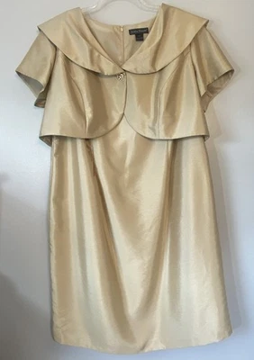 Jessica Howard Formal Sleeveless Dress With Jacket 20W Shimmer Champagne (DESC) - Image 1 of 4