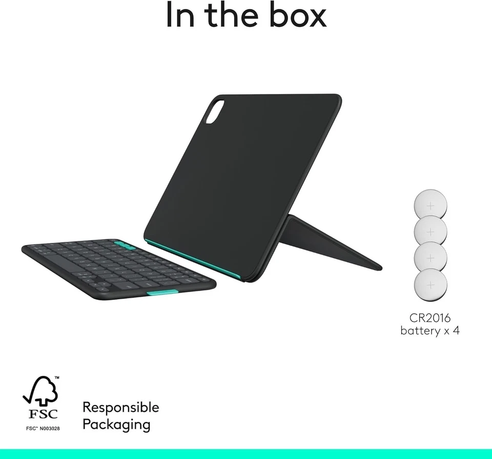 Logitech Flip Folio, Keyboard Case for iPad Pro 11-inch (M4) & iPad Air 11-inch - Image 3 of 4