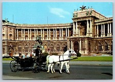 Postcard Horse Carriage Neue Hofburg (New Imperial Castle) in Vienna, Austria