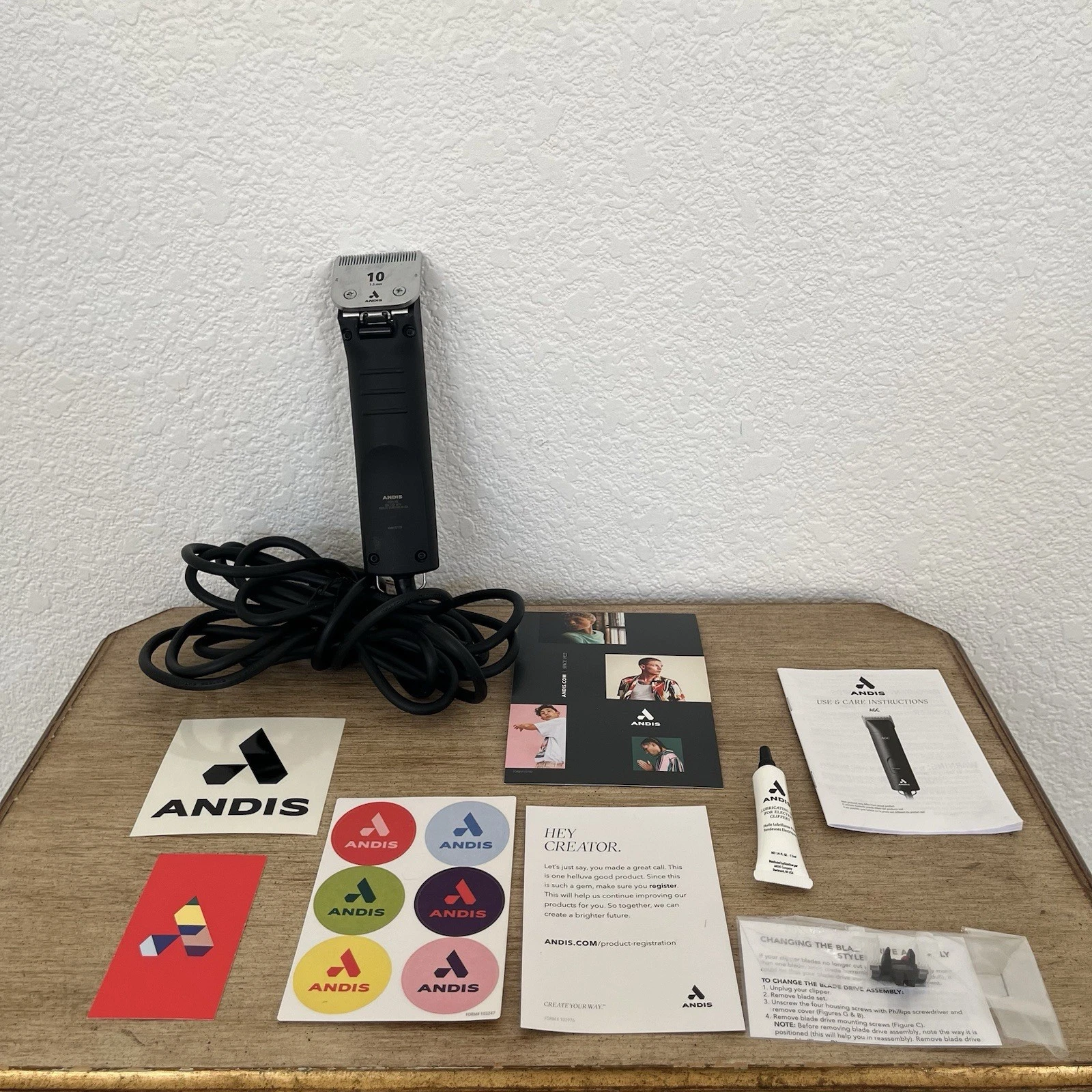 Andis ProClip AGC+ 1-Speed Pet Clipper w/ #10 Blade + Box - Lightly Used