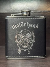 Motorhead Official 2017 Metal Rock Hip Flask With Leather Wrap Lemmy Motörhead