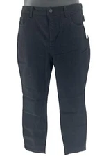 Susan Graver Stretch Denim High-Waisted Skinny Jeans Black