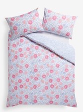 Next Reversible Polycotton Double Bedset Ditsy Floral/Dots Pink/White/Blue BNWOT