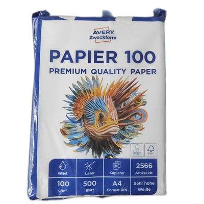 Avery Zweckform Bright White Inkjetpapier A4 100 g 500 Blatt Import Papier Druck