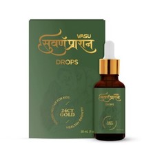 VASU Swarnaprashan Drop For Kids - Natural Formulated - Pure 24Ct Gold - 30ml