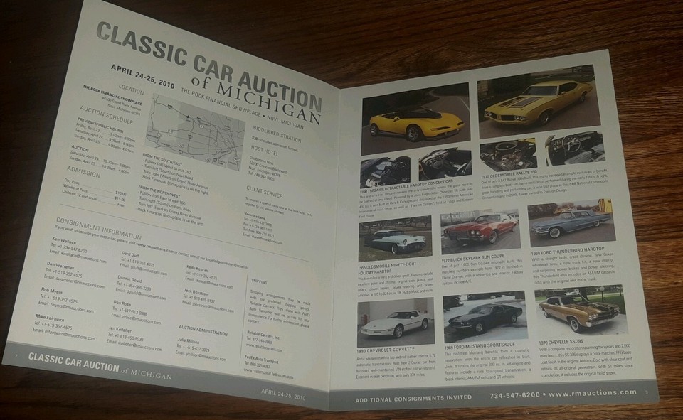 RM Auctions CLASSIC CAR OF Michigan International 2010 Brochure catalog
