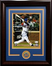 Michael Conforto signed 8x10 photo framed NY Mets coin mint autograph JSA COA