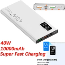 3 USB 10000mAh PD 40W Power Bank Portable Super Fast Charger External Battery US