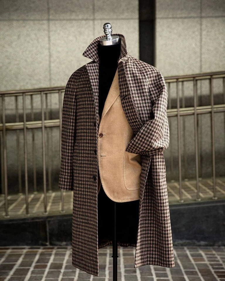 Abrigo Blazer Chaqueta Cálida Invierno Informal Negocios Británicos Pata de Gallo Para Hombre Foto 2 de 4