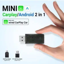 Wired To Wireless Car Adapter Wireless Carplay & Android Auto 2in1 USB NEW