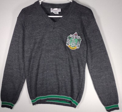 Harry Potter Slytherin Patch Unisex Sweater Adult SMALL Gray