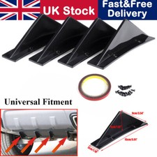 4x Car Rear Bumper Diffuser Shark Fin Curved Spoiler Lip Wing Splitter Universal