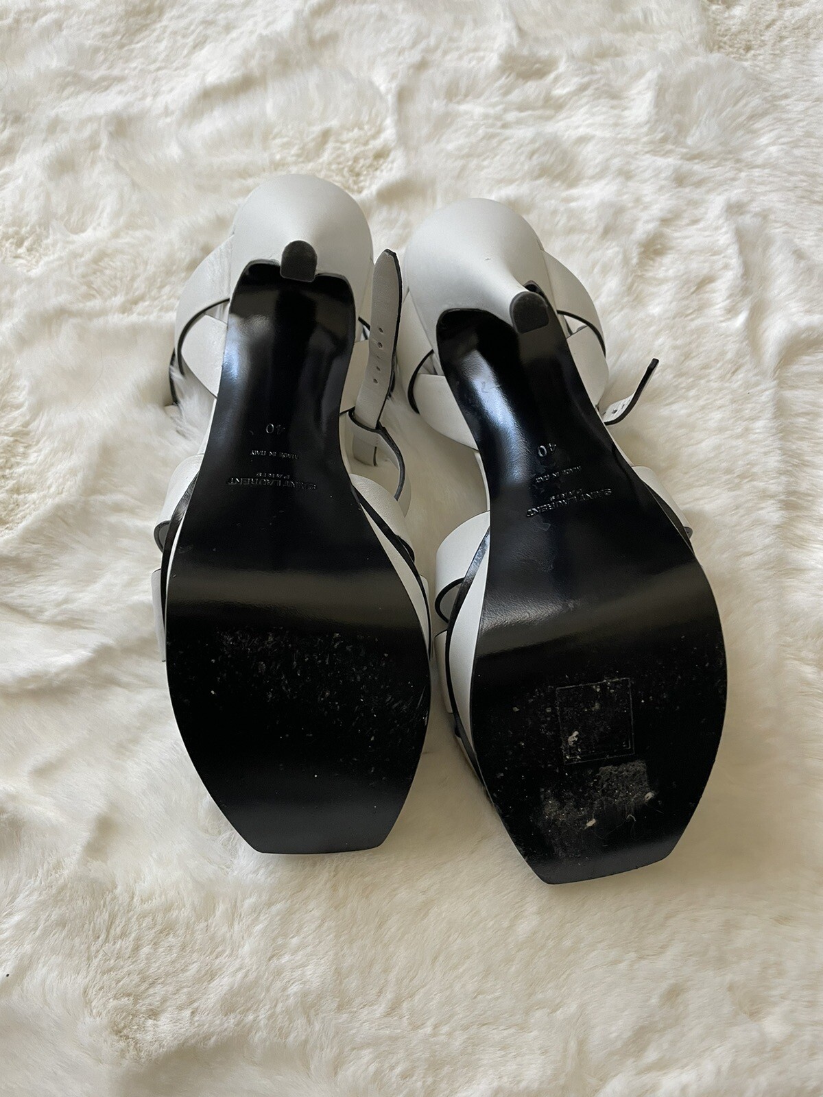Yves Saint Laurent tacchi a pompa grigi in pelle taglia 40
