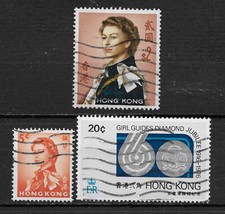 HONG KONG , GREAT BRITAIN , lot OF 3  STAMPS , USED