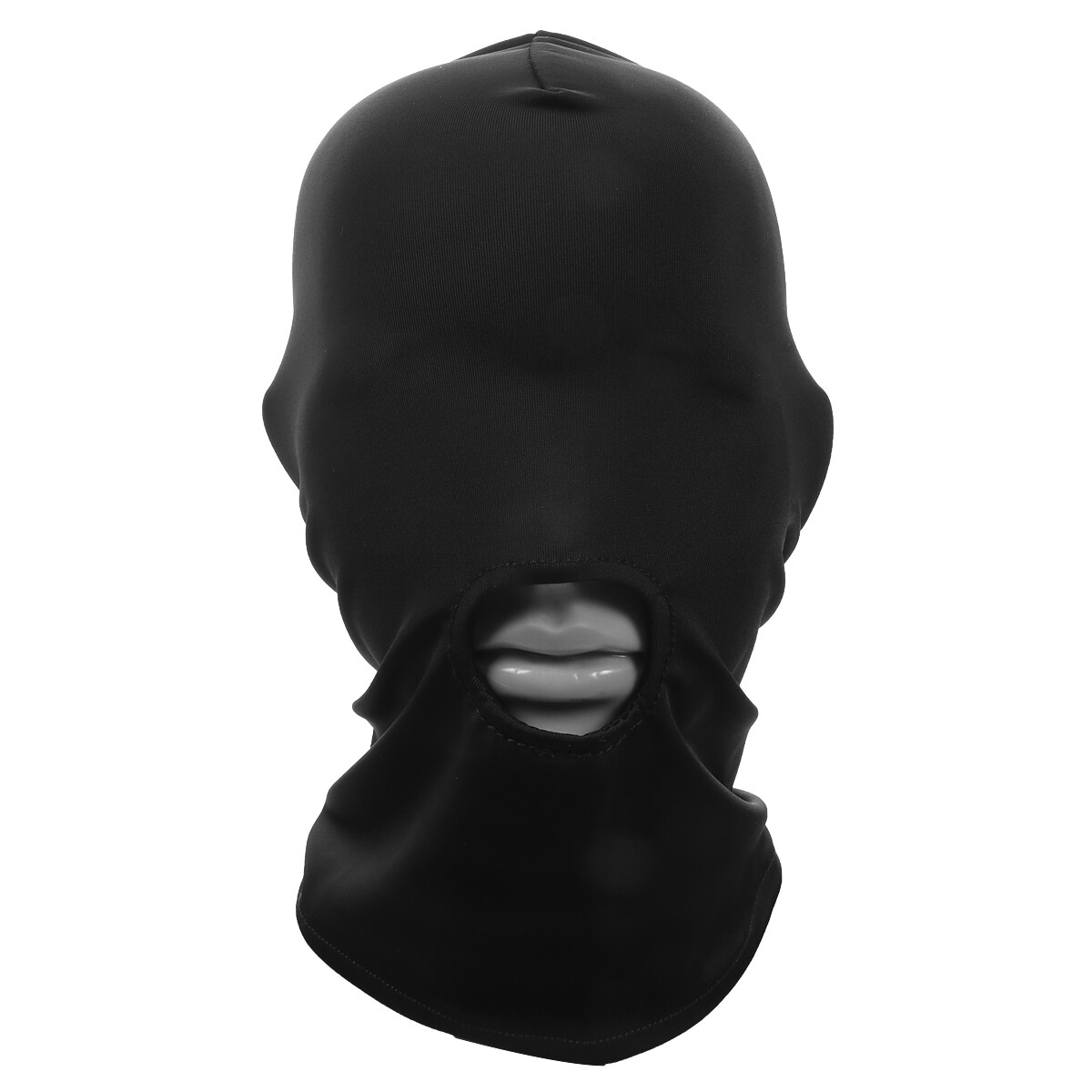 Full Face Spandex Padded Blindfold Eye Neck Mask Open Mouth Hood Head