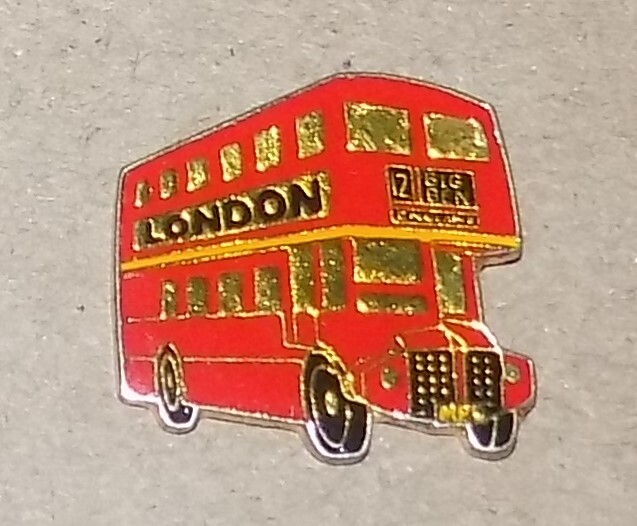 LONDON DOUBLE DECKER BUS HEADED TO BIG BEN PIN FROM THE UK