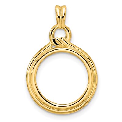 2001-2015 20 Yuan China 1/20 oz Panda Prong Set Loop & Knot Coin Bezel 14k Gold