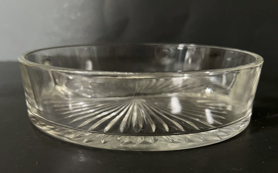 Vintage Split Clear Glass Candy Dish eBay