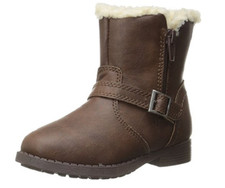 OshKosh Megan Boots Brown Faux Fur Lined Sz 5 Little Girl Winter Fall Fashion