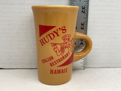 Rudy's Italian Restaurant Hawaii Yellow Souvenir Mug