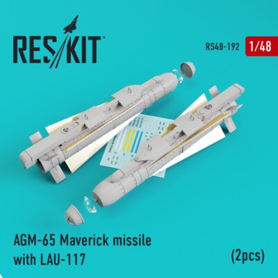 1/48 Reskit RS48-0192 AGM-65 ''Maverick'' missiles with LAU-117 (2 pcs) (AV-8B, A-