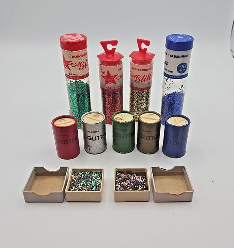 Vintage Lot Multicolor Sparkling Aluminum Glitter USA Crafting Holiday Home