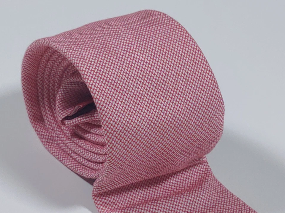 PENGUIN - Men's Pink Oxford/Monks Cloth 100% Cotton Neck Tie 2.5"W x 58"L - Image 4 of 4
