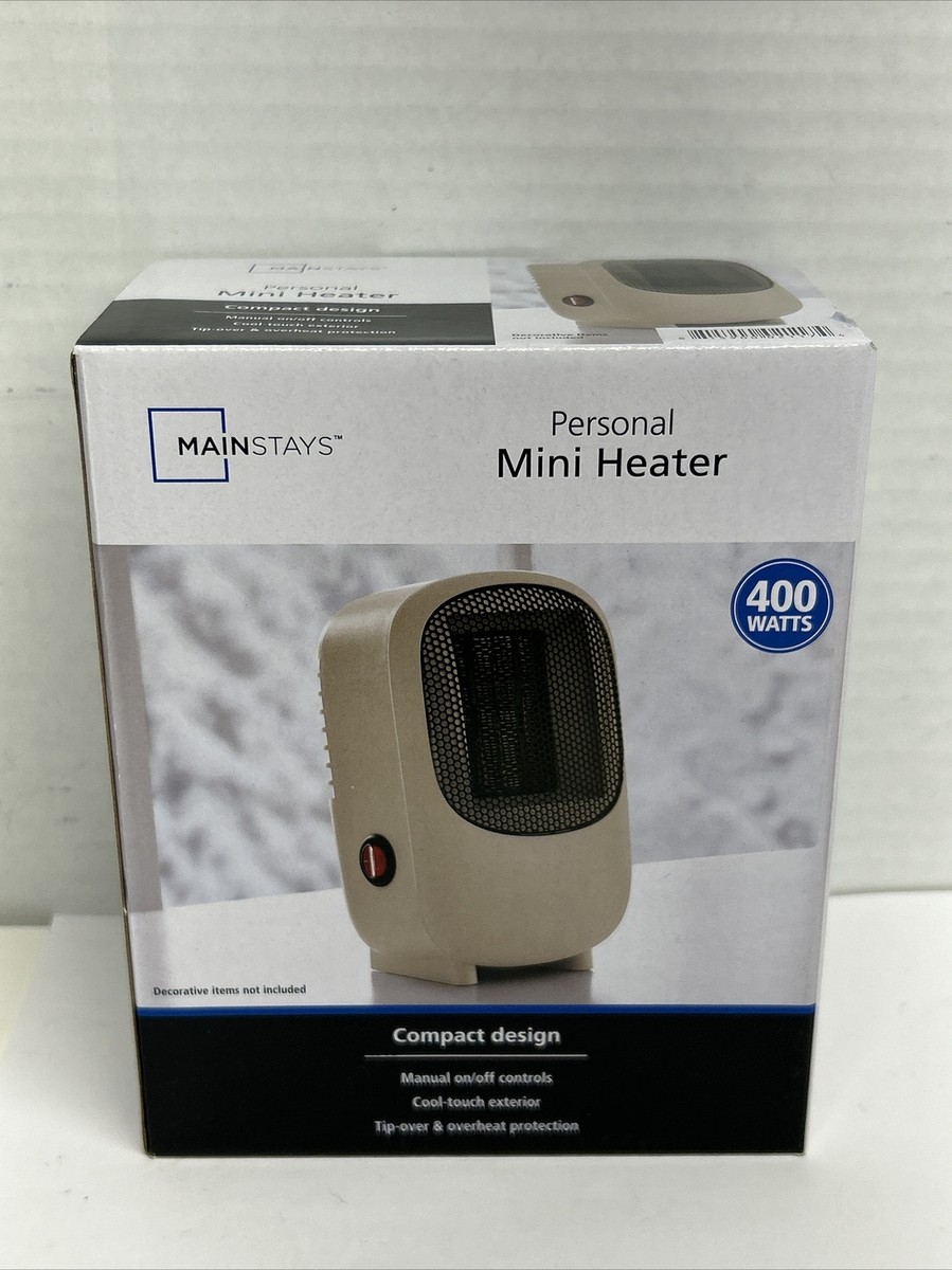 MAINSTAYS Personal Mini Electric Ceramic Heater 400W Indoor Compact Dorm  Office