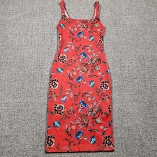Zara Dress size Small Red Floral Tank Sleeveless Bodycon Trafaluc
