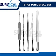 5 Pcs Periosteal Set Dental Elevator Surgical Instruments German Grade