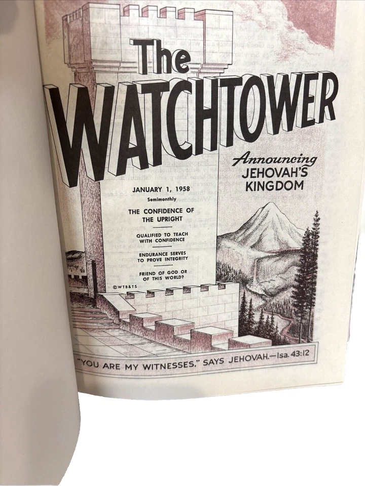 Jehovah's Witness The Watchtower 1958 Hardcover Bound - Image 4 of 4