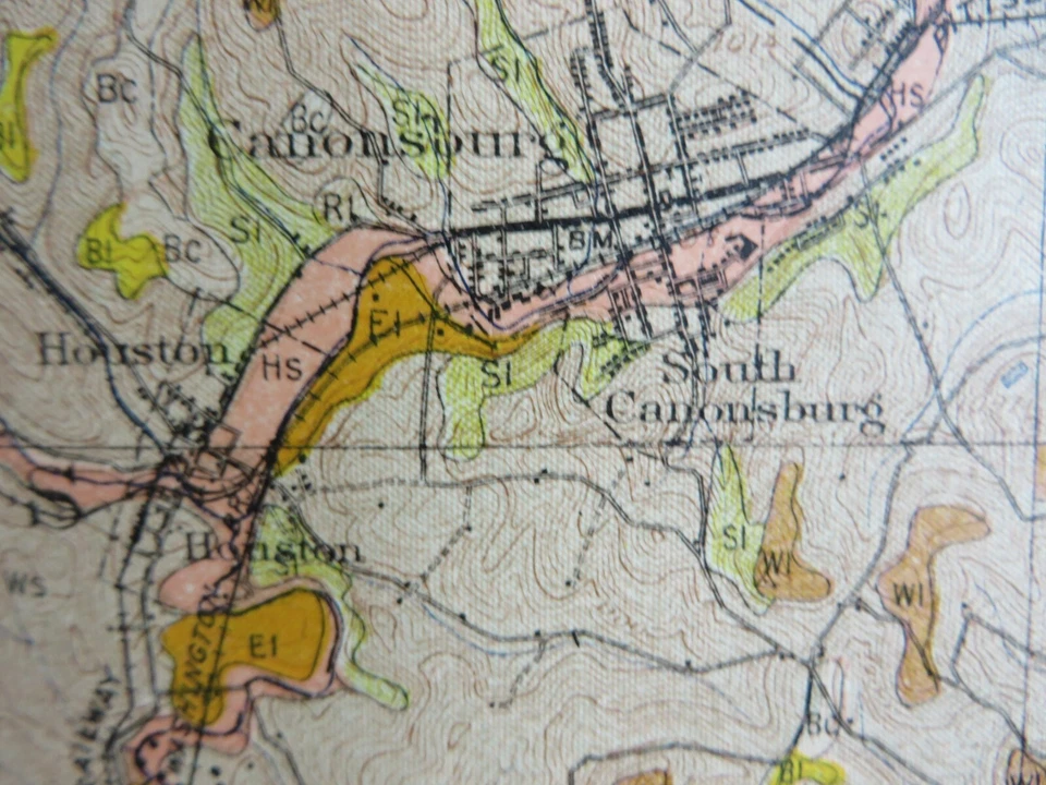 1910 Antique Color Map Washington County Pennsylvania Bishop Bulger 36X29 #0418 - Image 3 of 4