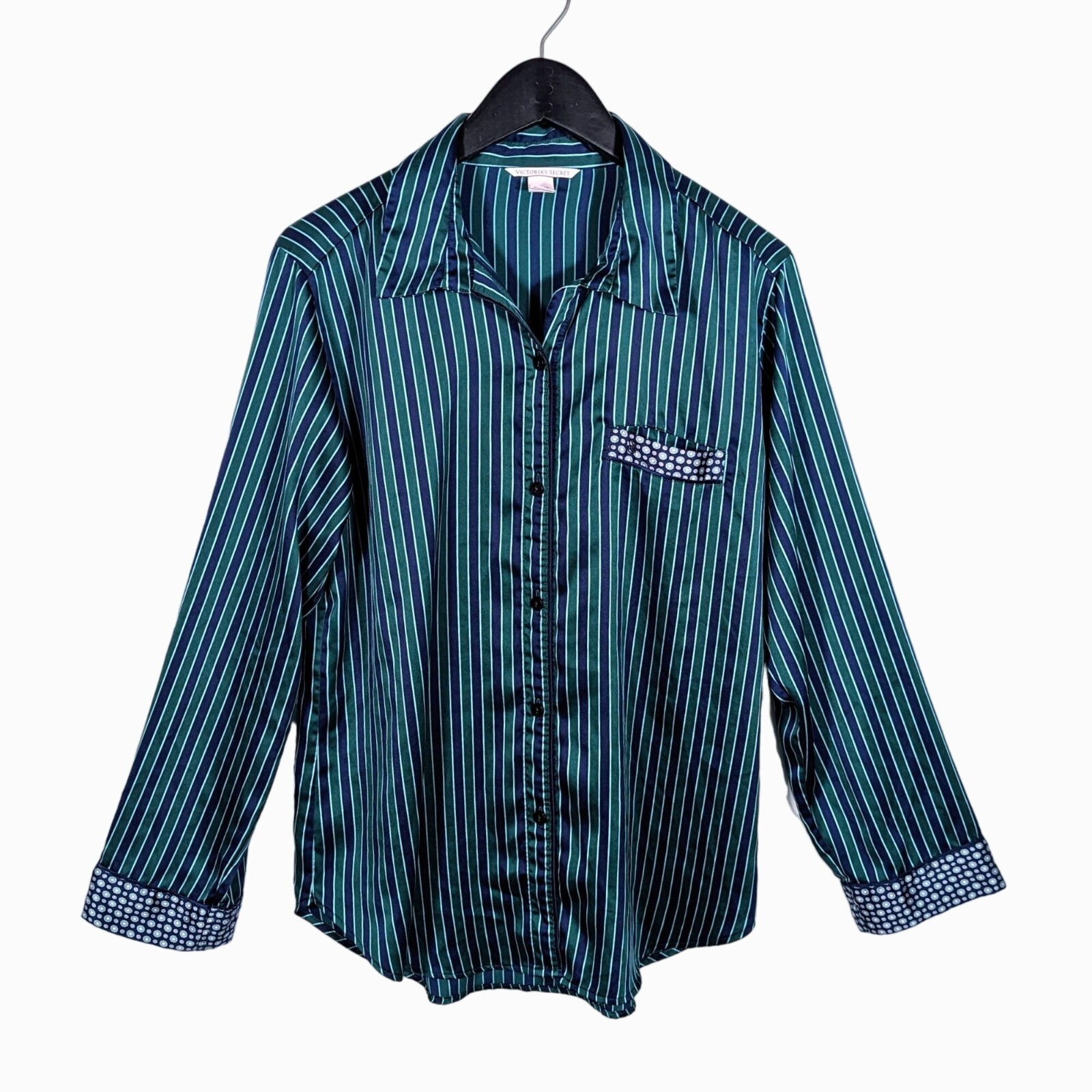Victoria's Secret SATIN Stripe Boyfriend Night Shirt … Gem