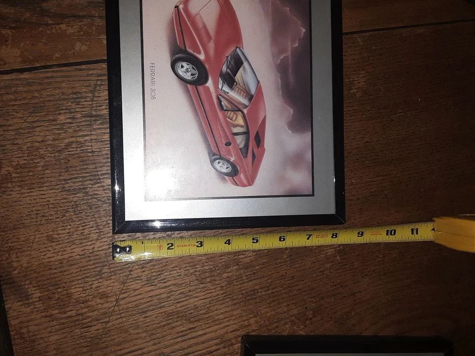 2 VINTAGE SPORT CAR FRAMES--PORSCHE CARRERA & FERRARI 308--GREAT COLOR - Image 3 of 4