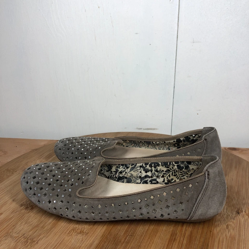Rieker Zapatos 40 Mujer 9 Ballet Pisos Gris Perforado Gamuza Mocasín Informal Foto 2 de 4