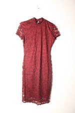 Select Womens Lacey Lined Bodycon Dress - Dark Red - Size 6 (C57)