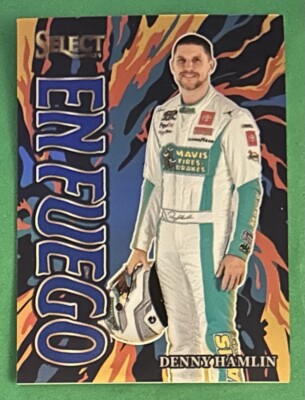 2024 Panini Select En Fuego Blue Prizm /49 Denny Hamlin #18